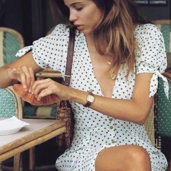 Faithful the Brand Green Polka Dot Midi Summer Dress - Picture 1 of 12